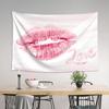 Smacget Pink Lips Tapestry for Teen Girl Women Bedroom Small Sexy Kissing Lover Lipstick Marks Tapestry Coquette Valentine Red Lips Decor Aesthetic