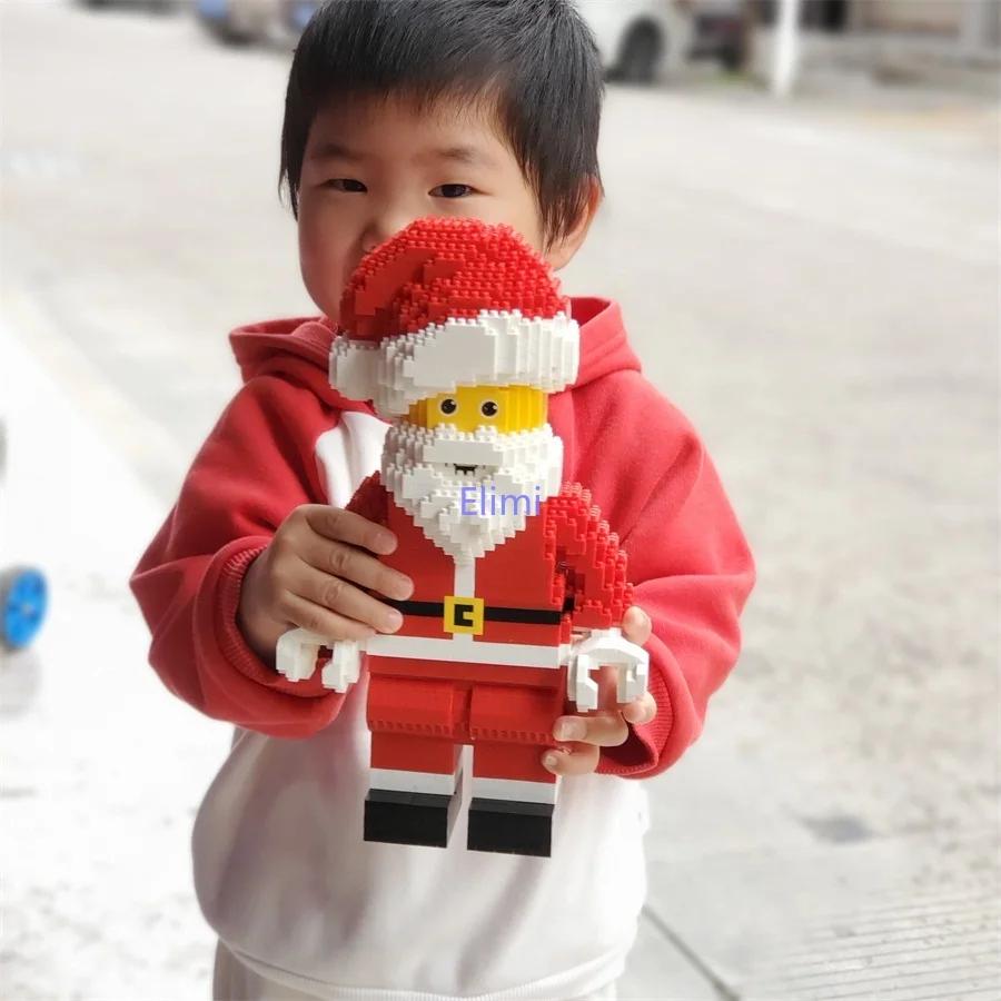 Plastic Mini Blocks Santa Claus Christmas Tree Plastic Brick Fun Elk Brinquedos For Gift New Year Girls Present Snowman Toy