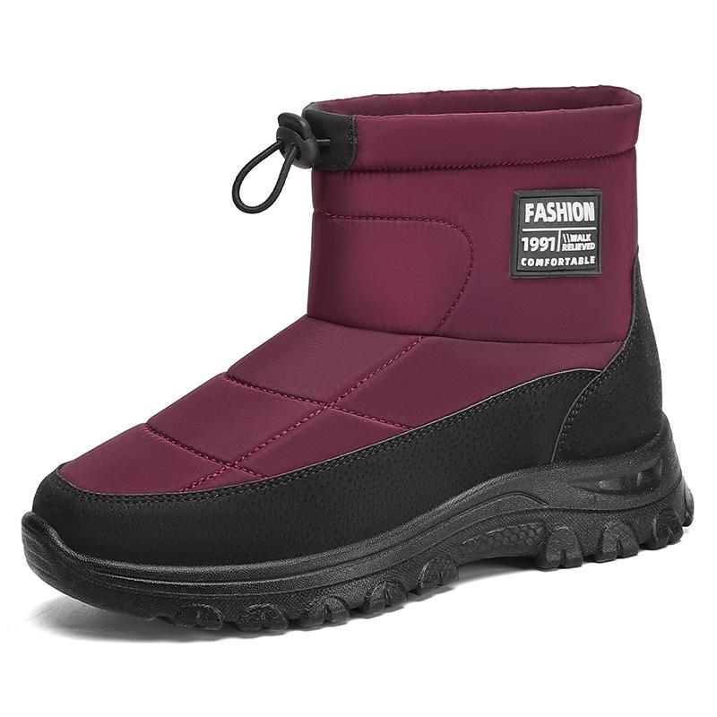 Men's and Women's Large Size Winter Warm Snow Boots Padded Lining Ankle Boots Non-slip Outdoor Shoes Hiking Mountaineering Sports Cotton Shoes