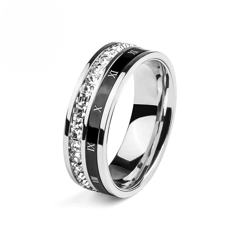Sterling Silver Inlaid Synthetic Zircon Digital Men s Ring, A Fashionable Men s Jewelry Gift 7