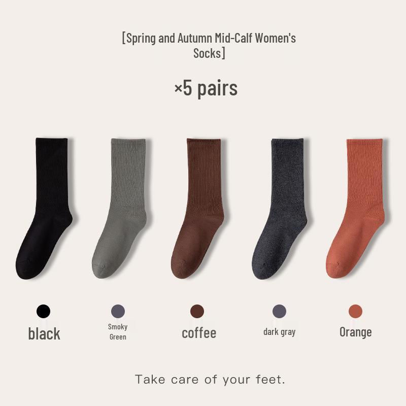 Japanese Style Women’s Ruffle Mid-Calf Socks - Spring/Summer Odor-Resistant Cotton In Black & White.