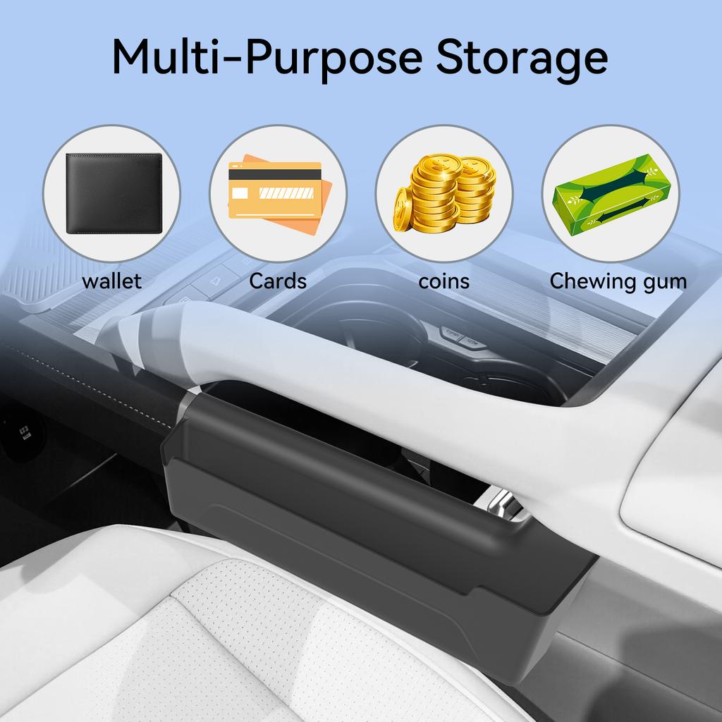 LUCKEASY for Kia Telluride 2027+ Center Console Left Right Hnging Box Organizer Storage Box Car Accessories Transparent Black