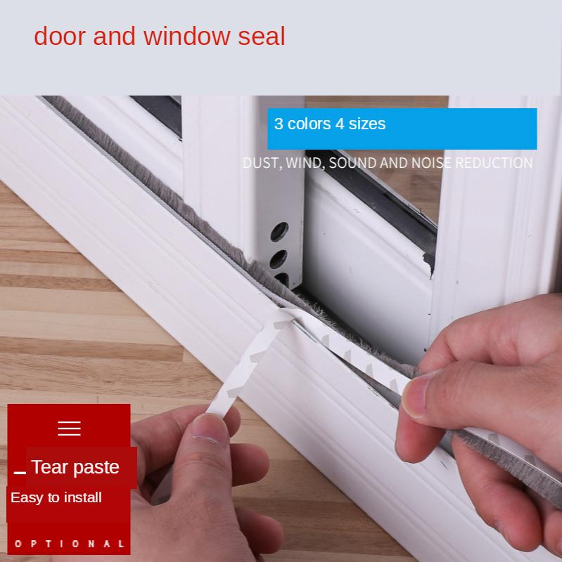 5/10meters Self-adhesive Sealing Wind-proof Brush Strip For Home Door Window Sound Insulation Strip Gasket  Door Insulation Pad