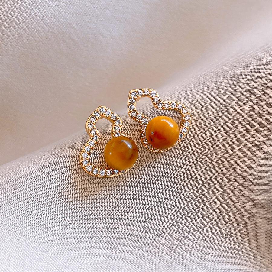 Maillard zircon gourd tiger s eye stone stud earrings fashionable simple earrings women