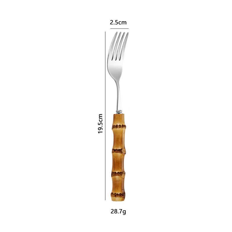 

Qianxing 304 Stainless Steel Dinner Forks with Natural Bamboo Handles, 10-Piece Set