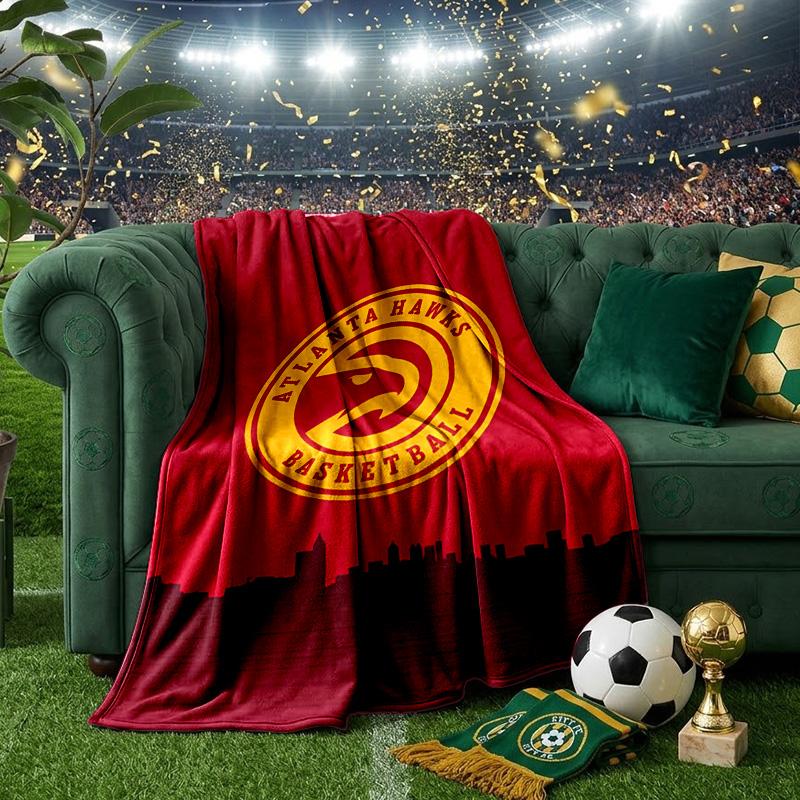 Atlanta Basketball Throws Blanket Flannel Blankets Plush for Couch Bed Gifts for Men Women Travel picnic blanket Christmas fan gifts