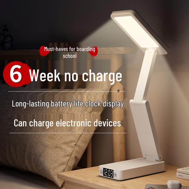 Rechargeable Eye Protection Lamp: Portable, Foldable Table Lamp with Long Battery Life for Dorm or Study.