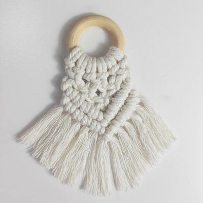 Napkin Ring Boho Style Cotton Rope Solid Wood Ring Tassel Decor Dinner Ring Handwoven Table Decoration