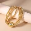 Fashion Gold Color Beaded Necklace for Women Multi Layer Round Beads Choker Necklaces Punk Jewelry Gifts