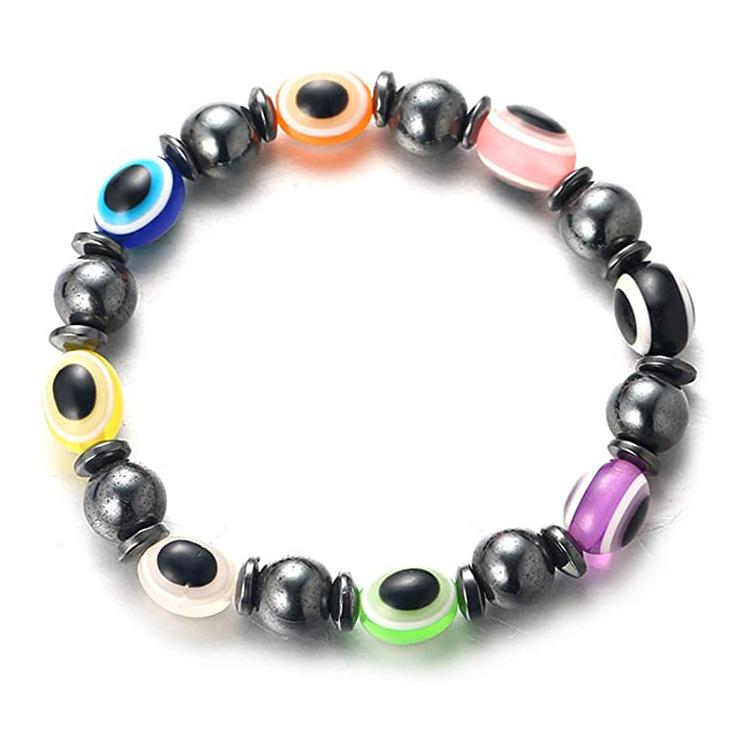 

JYL TS Bracelet Cartoon Colorful Bead Elastic Brings Fun & Childlike Joy Colorful Devil s Eye schauss розовый