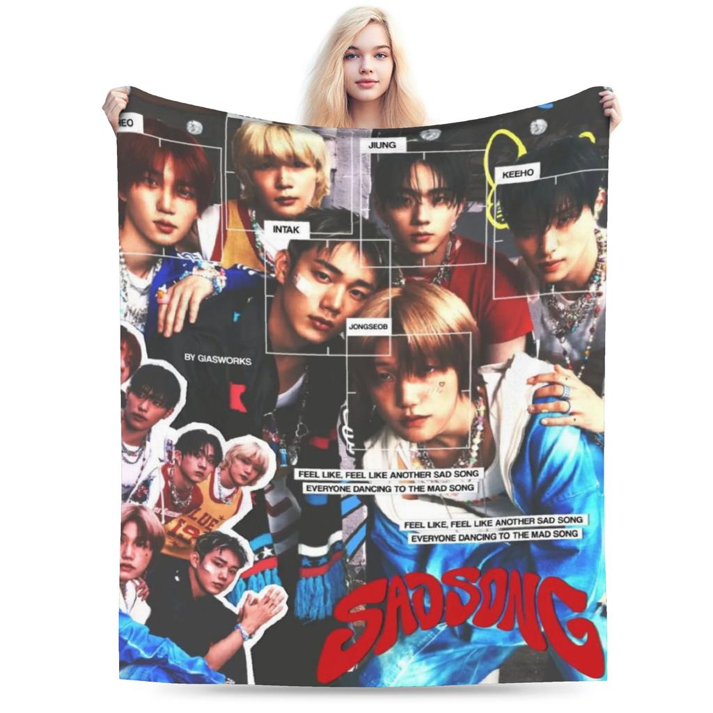 DUH! P1Harmony Kpop Music Album Blankets Lightweight Thin Flannel Comfortable Gift  Throw Blankets Bedspreads