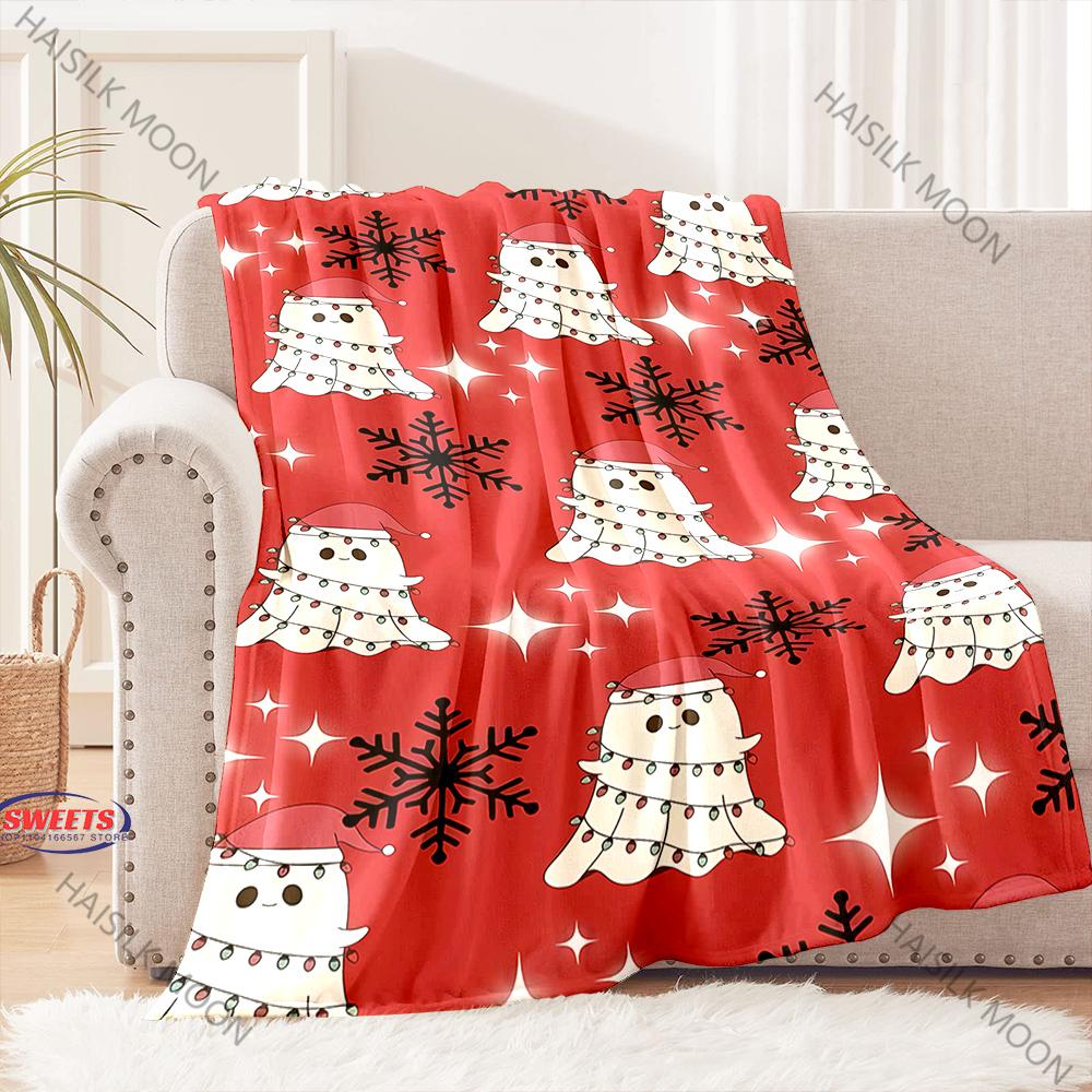 2025 New Christmas Theme Blanket Christmas Skull Print Four Seasons Blanket Christmas Gift for Boys and Girls,Family and Friends