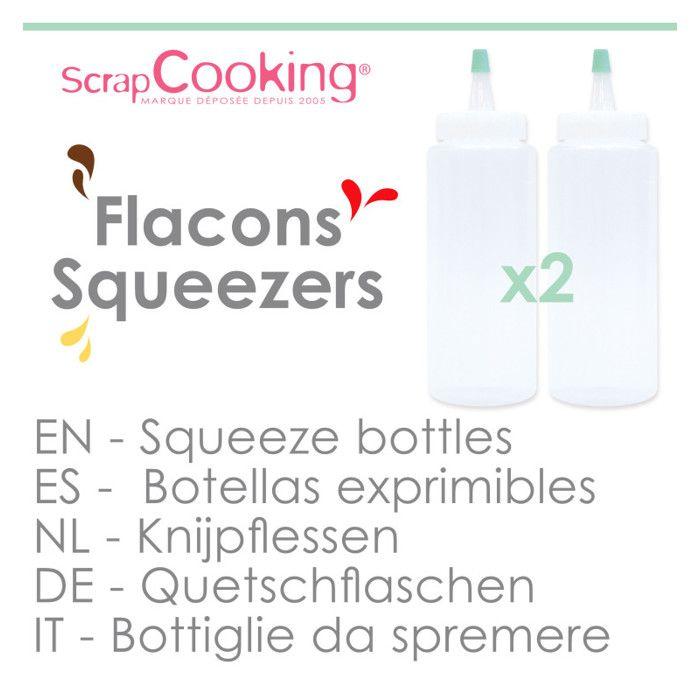 Flacons verseurs - SCRAPCOOKING - 75 ml - Souples - Précis pour sauces - 2 pièces