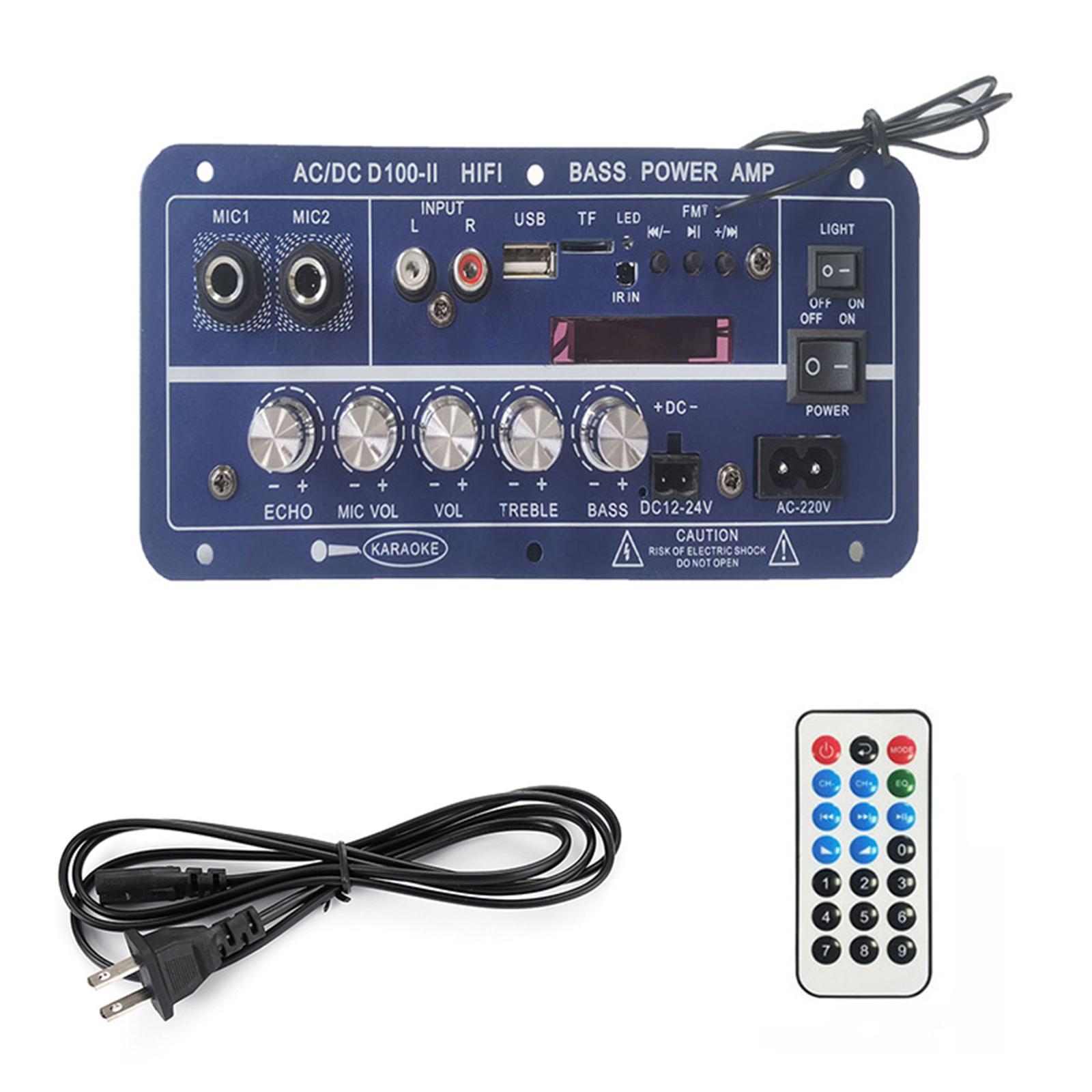 

Sound Amplifier Board 100W Support Double Microphone Bluetouth-compatible 12V 24V Amplifier Module for Home Car 1
