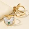 Rhinestone Butterfly Scarf Ring Women T-shirt Tie Clip Shawl Silk Scarves Ring Wrap Holder Clasp Slide Buckle Clothing Accessories