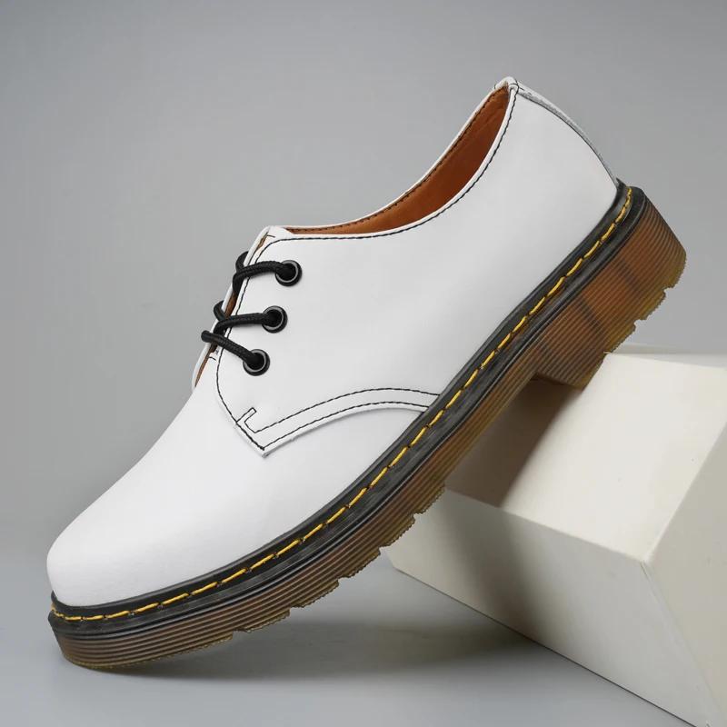 British Style Luxury Outdoor Brand Thick Bottom Oxford Shoes Lace Up Safety Shoes  Fashionable New Couple Style Work Shoes
