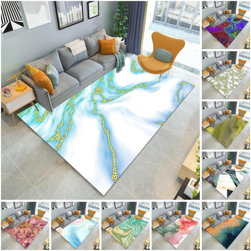 1PC Marble texture printed Carpet Rug for Living Room Bedroom Home Sofa Decoration,Non-slip Floor Mat Floor mat