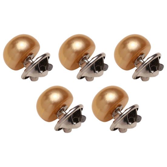 Quick Fix Neckline Clip 5PCS Pearl Buttons for Women, Clothing Invisible Anti-Exposure Safety Pins, No Pin Clothes Damage Iron Brooch Pins Fixation