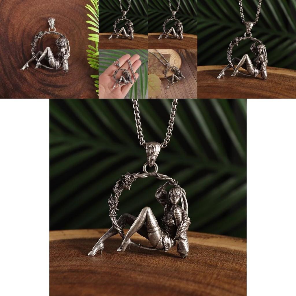 Trendy Punk Style Antique Finish Alloy Pendant Necklace For Fashionable Occasions