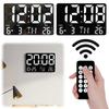 Large Screen Display LED Digital Wall Clock Date Display Remote Control Electronic Alarm Clock 12/24H Format Temperature Display