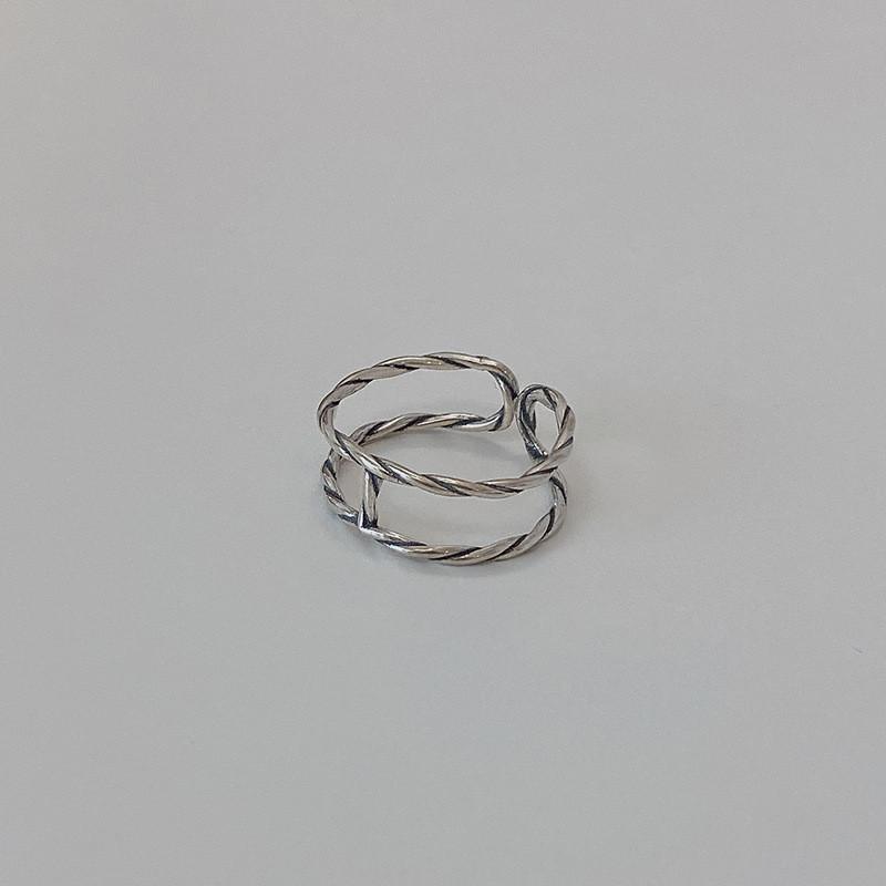 Unique S925 Silver Layered Hip Hop Ring For Women With Geometric Design And Versatile Style