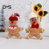 1/2Pcs Christmas Gingerbread Man Doll Plush Stuffed Doll Toy Gingerbread Pendant Christmas Tree Hanging Decorations for Fireplace Display