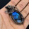Blue Flash Labradorite Handmade Pendant, Natural Gemstone Jewelry, 999 Copper Wire Wrapped Pendant Jewelry, For Gift