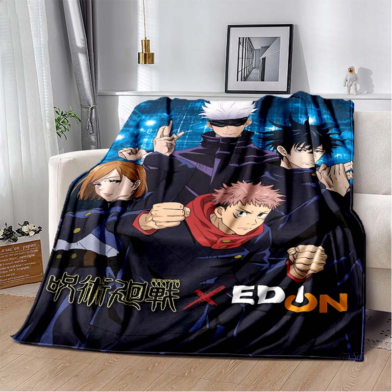J-Jujutsu Kaisen Cartone Animato Anime Plaid Coperta Bambini Super Morbida per Divano Viaggio Divano Picnic Coperta in Flanella Regalo di Compleanno