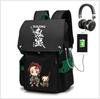 Demon Slayer Collaboration Backpack Large Capacity School Bag for Middle School Boys High School Students 