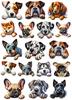 17Pcs DIY Cute Cute peeking puppy Stationery Stickers Hand-Drawn Paris  Daily Life, Planner, Journal Decoration  Cute Stationery