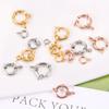4pcs 316L Stainless Steel Round Spring Clasps Gold Color Hooks for Bracelet Clavicle Necklace Clasp Connector Jewelry Making DIY