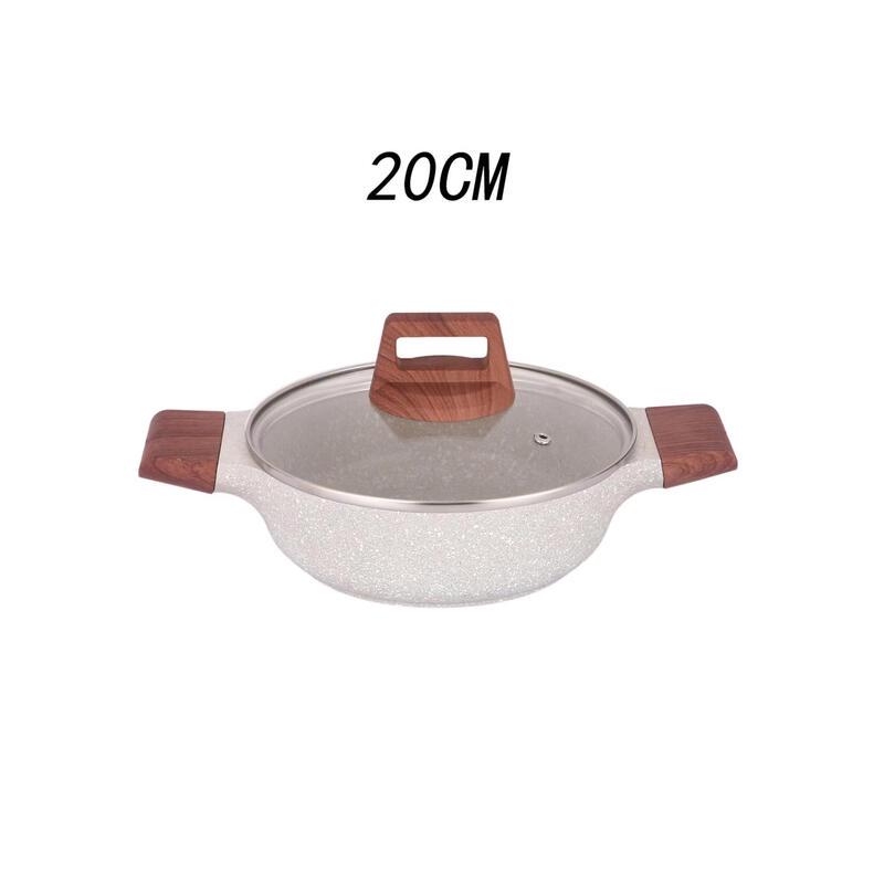 ZISIZ 20cm Portable Multi-functional Shallow Soup Pot