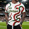 Camiseta de manga corta con cuello redondo para hombre de Portugal Camiseta para aficionado al fútbol Camiseta de seguidor del Mundial Ajuste casual Material ligero