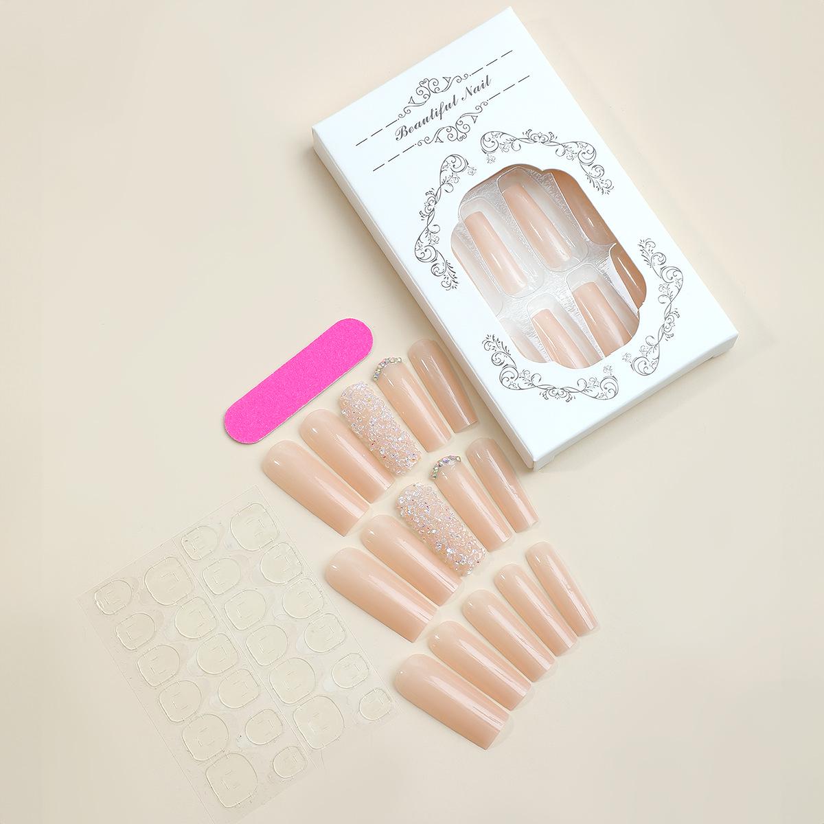 

Европейский и американский трендовый ручной работы очень длинный блестящий однотонный бриллиантовый нейл-арт.