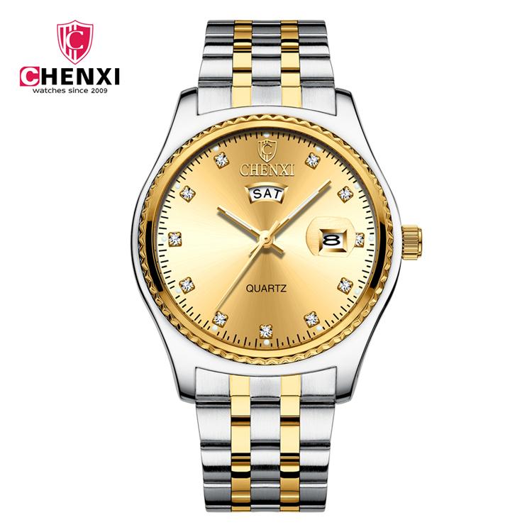 Chenxi 8204 New Style Fation Unisex Quartz Watch Best Power Steel Band Waterproof Date Display Simple Couple Reloj Watch