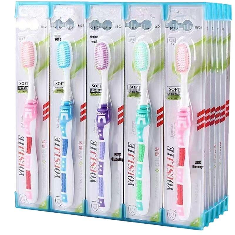 In-Stock Family Pack Antibacterial Toothbrush with Soft, Fine Bristles for Men, Women, and Adults - Home Essential (1-30 Pieces)