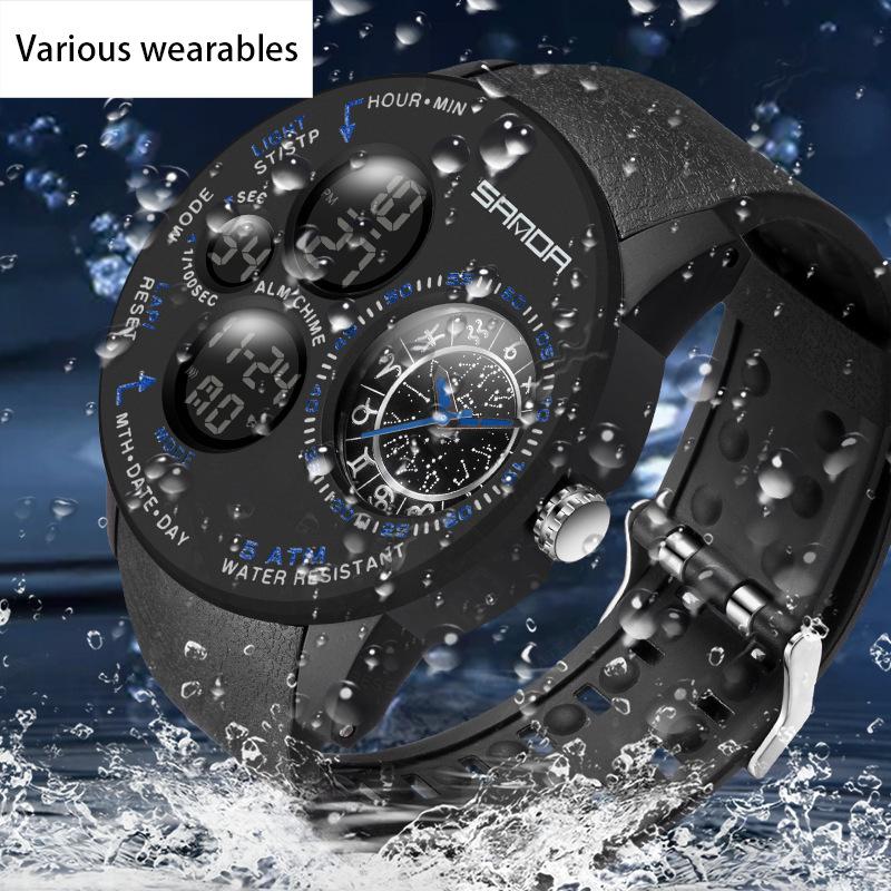 New Fashionable and Cool Constellation Dial Series Electronic Watch Multi-functional Men's Youth Watch