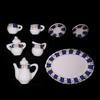 1 Set 1/12 Dollhouse Miniature Flower Patten Porcelain Coffee Tea Cups Ceramic Tableware Dollhouse Kitchen Accessories