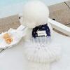 huaqianguhh White Tutu Dog Dress, Floral Sleeveless Princess Style Summer Pet Outfit for Small Dogs Teddy Bichon Frise
