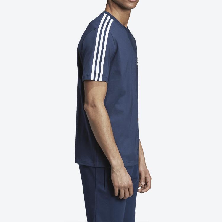 Adidas Originals Trefoil Retro Lässiges Kurzarm-T-Shirt Herren Tops Marineblau ED6117