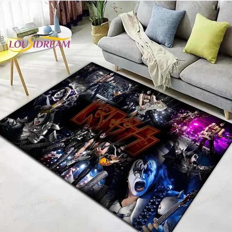 Slavná hudební heavy metalová kapela KK-Kiss Tištěné koberce Obývací pokoj Protiskluzový kobereček Dětské pokojové podložky Podložka na jógu Velký koberec