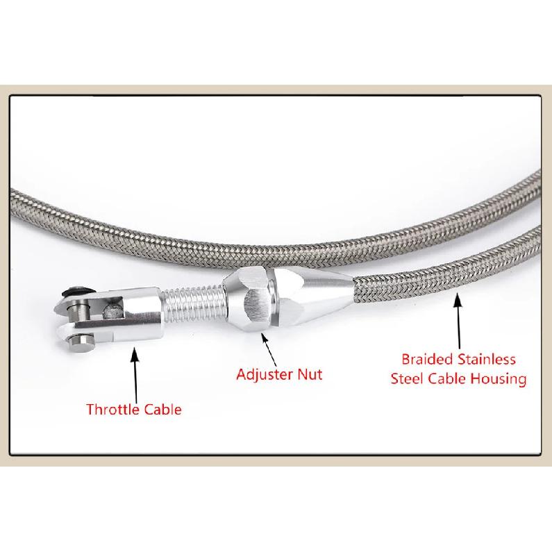 36Inch Throttle Gas Cable Kit Stainless Steel Braided For 97-07 Chevrolet/Chevy LS1 Engine 4.8L 5.3L 5.7L 6.0L TCB02