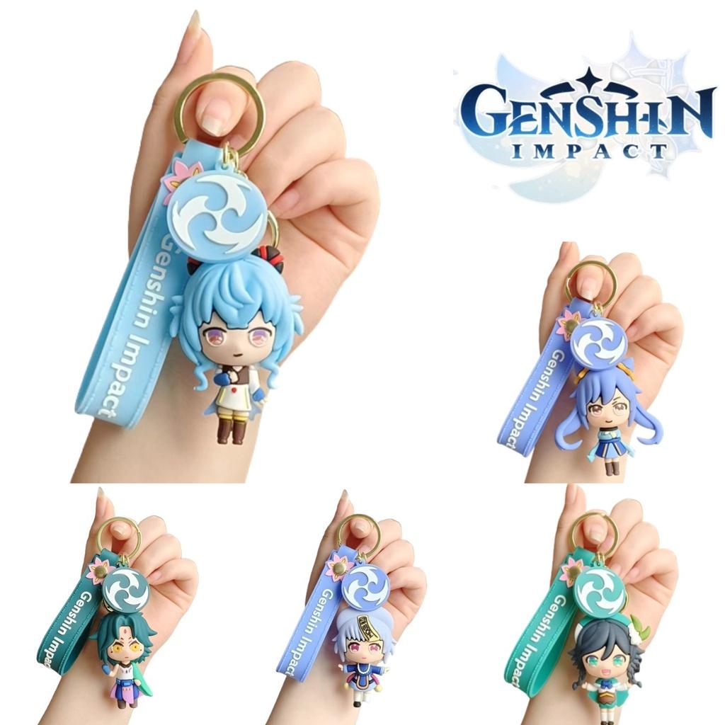 Genshin Xiao Impact Venti Qiqi Keqing Keychain Bag Pendant Cosplay Gift Xmas