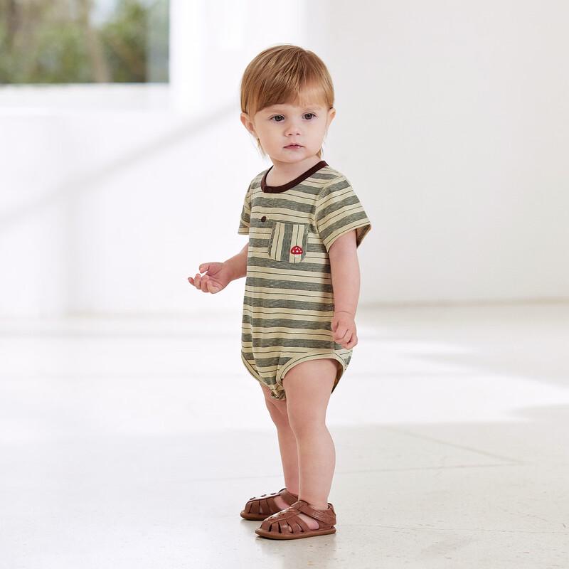 Babylove Unisex Summer Striped Short Sleeve Romper