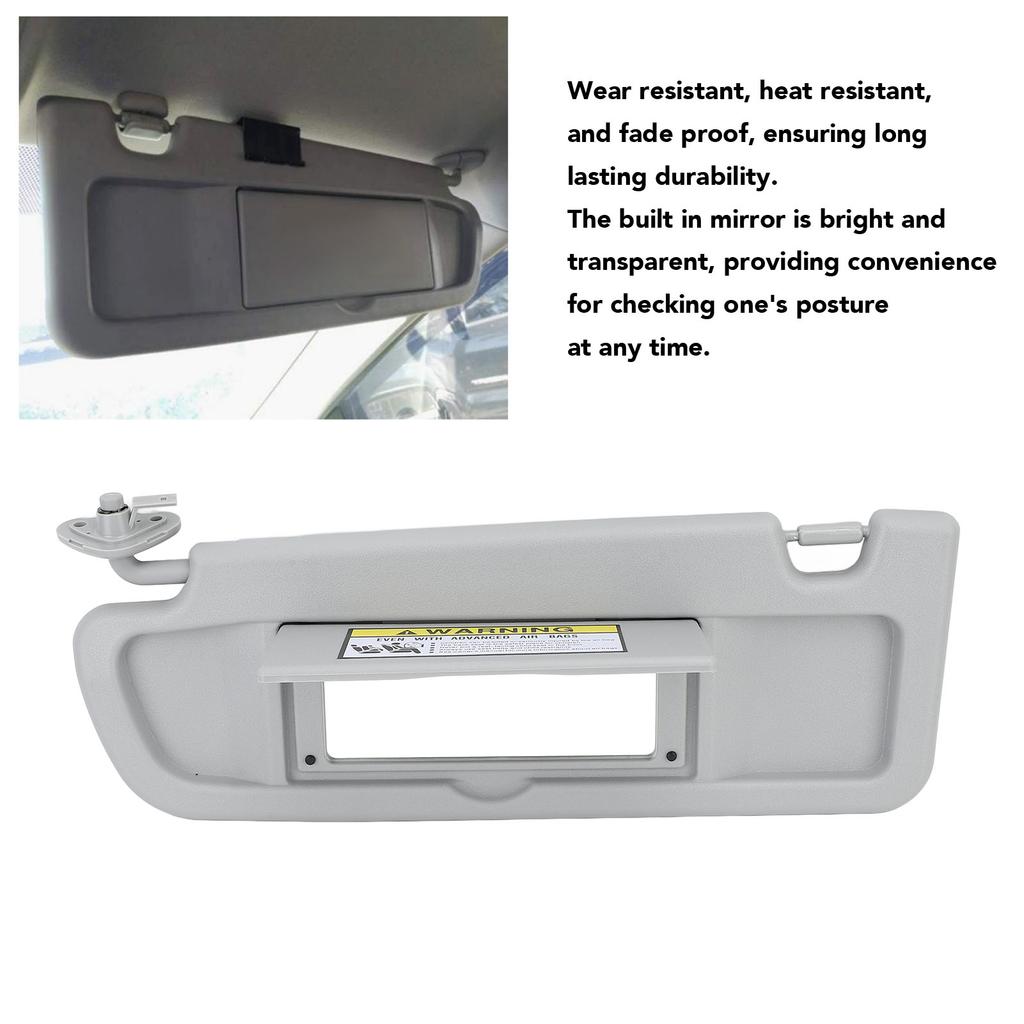 Car Sun Visor Mirror Sun Visor Grey Anti Glare Clear Mirror Sun Shielding Visor with Sun Visor Clip for Civic 2006 to 2011