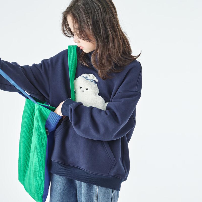 Girls Puppy Applique Hooded Sweatshirt 130