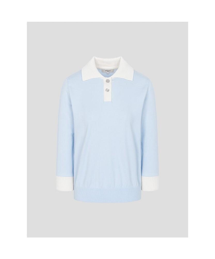 BEANPOLE GOLF Women'S Crooked Collar Neck Pullover - Sky Blue