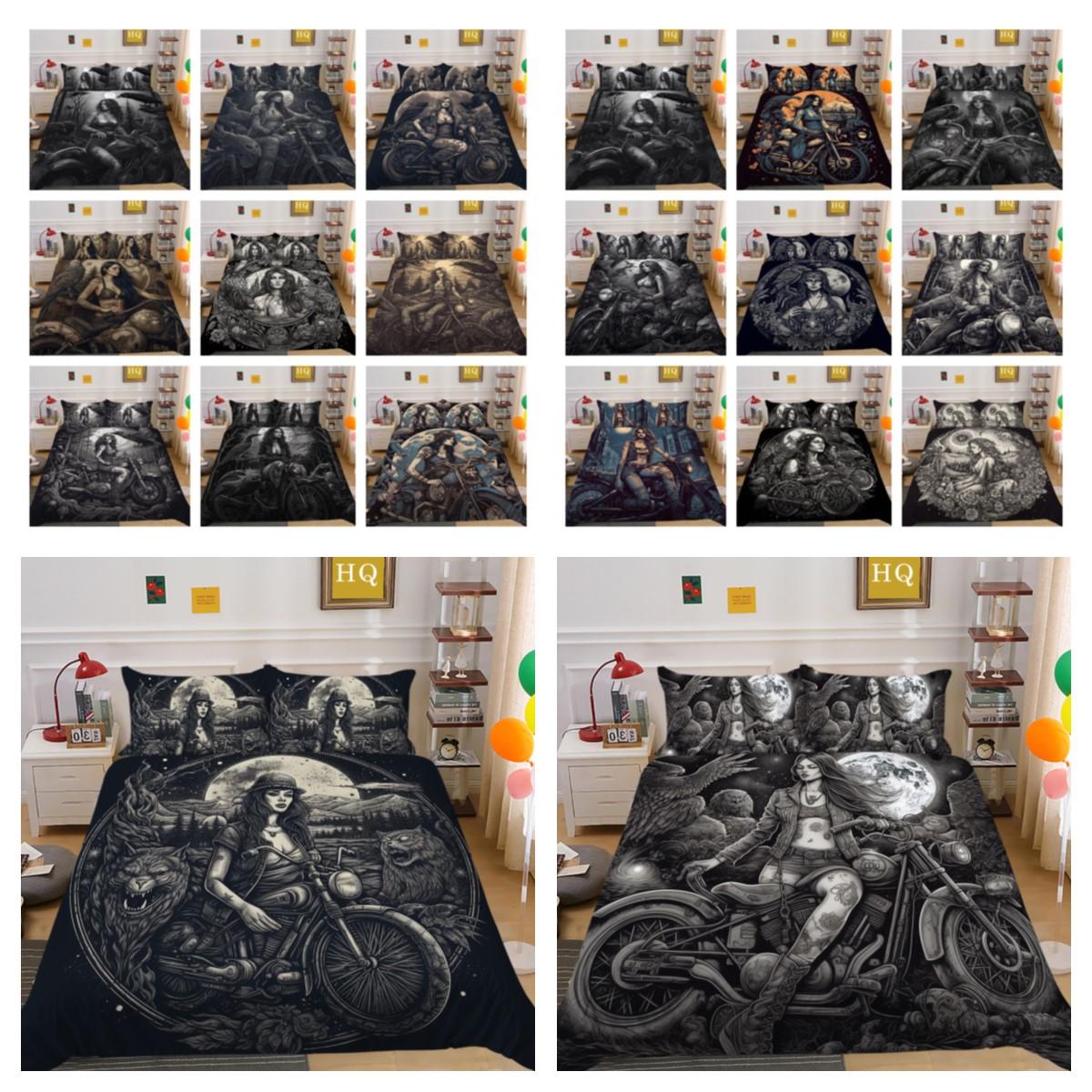 

Постельное белье с красивым принтом черепа, комплект постельного белья из микрофибры королевского размера, мужское модное роскошное домашнее постельное белье