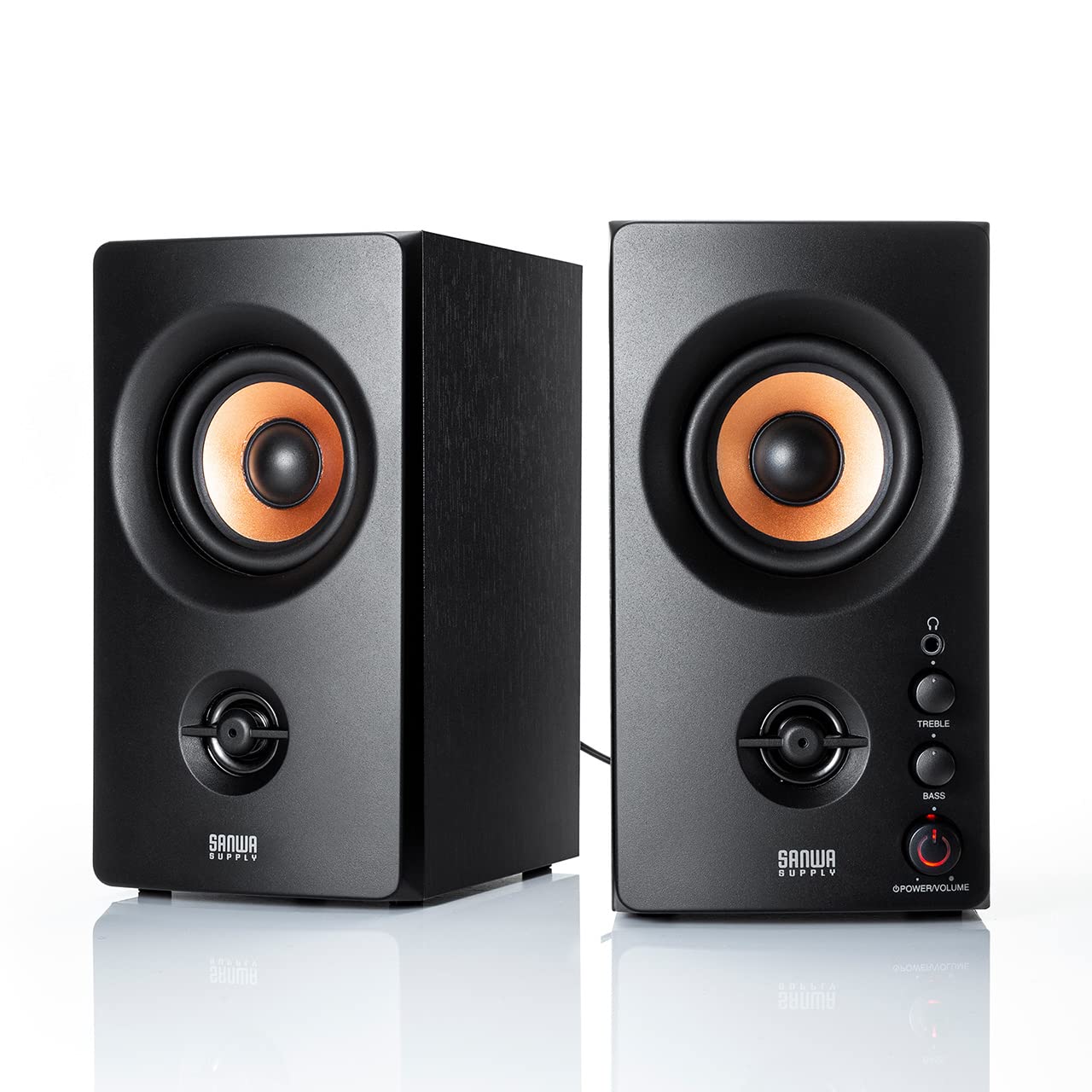 

Sanwa Direct 30W Провідні комп ютерні колонки з підключенням 3,5 мм, дерев яний дизайн, для телевізорів, комп ютерів та моніторів, стерео, живлення від мережі, 400-SP107