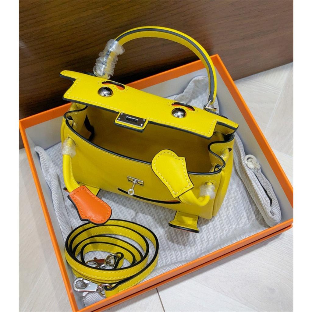 Smiley Bag 2025 New Cute Mini Messenger Bag First Layer Cowhide Shoulder Handbag Spoof Kelli Bag Woman
